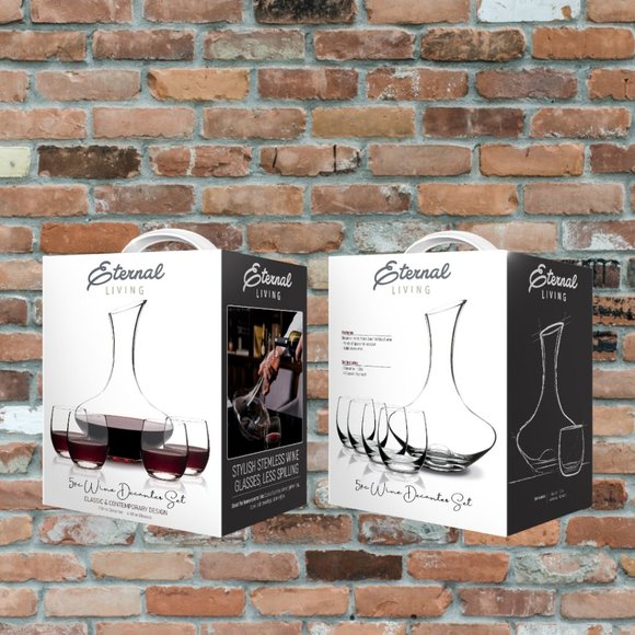 5 pc Wine Decanter Set Decanter Glasses NEW IN BOX - Picture 1 of 4